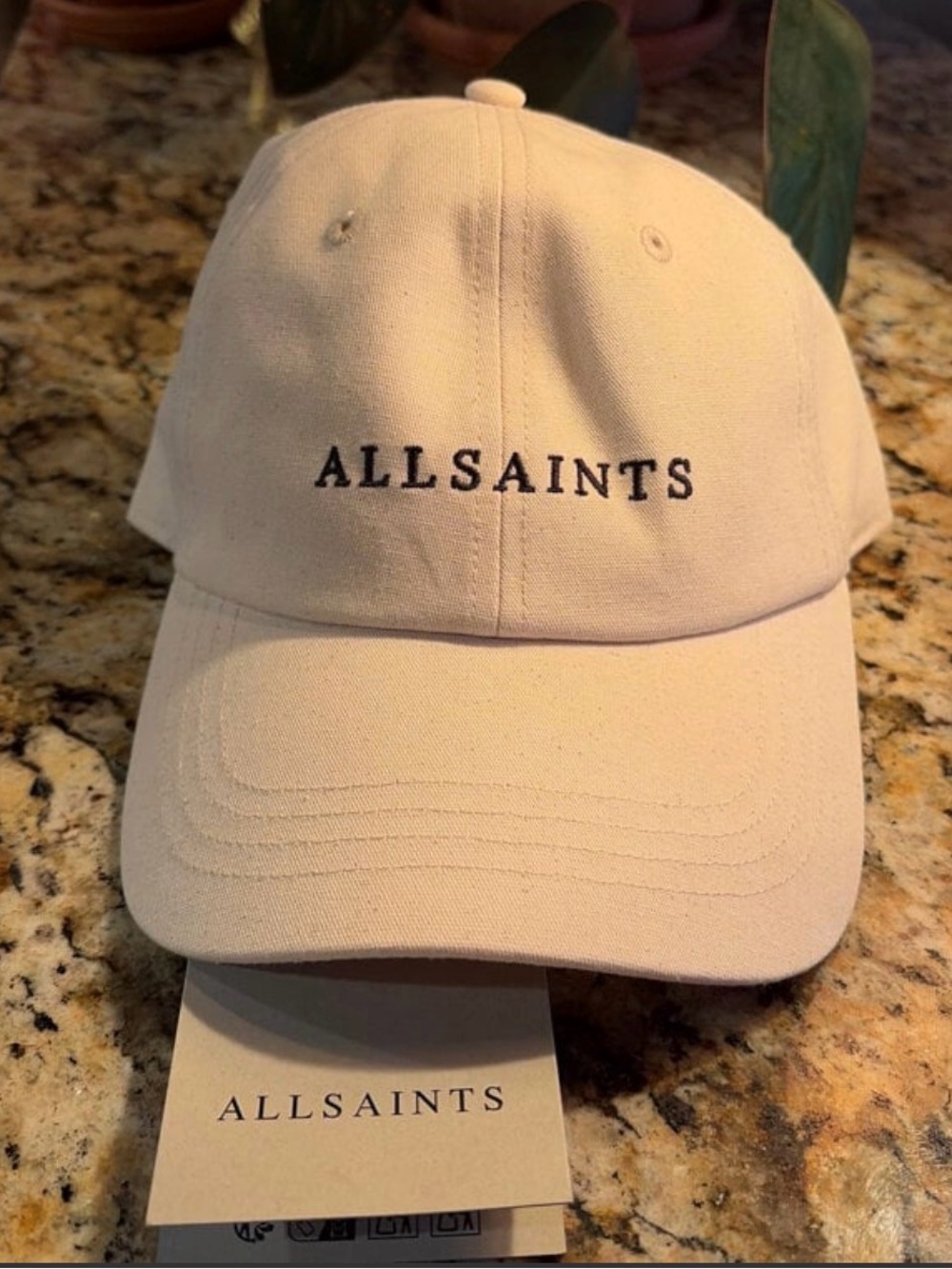 All Saints Beige Logo Baseball Cap